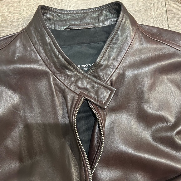 Club Monaco Blouson Sleeve Leather Jacket - Picture 9 of 11